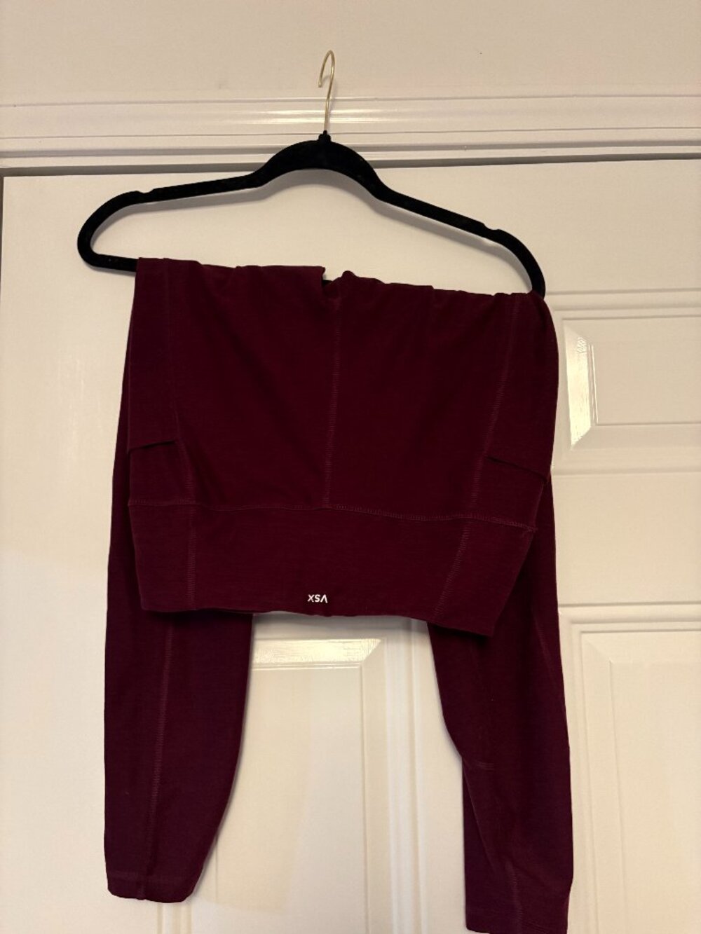 VSX Victoria Secret Wine Red High Waist Side Drop-In Pocket Leggings